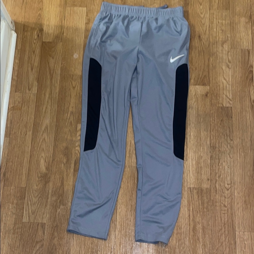 Nike Gray and Black Sweatpants with Elastic Waistband